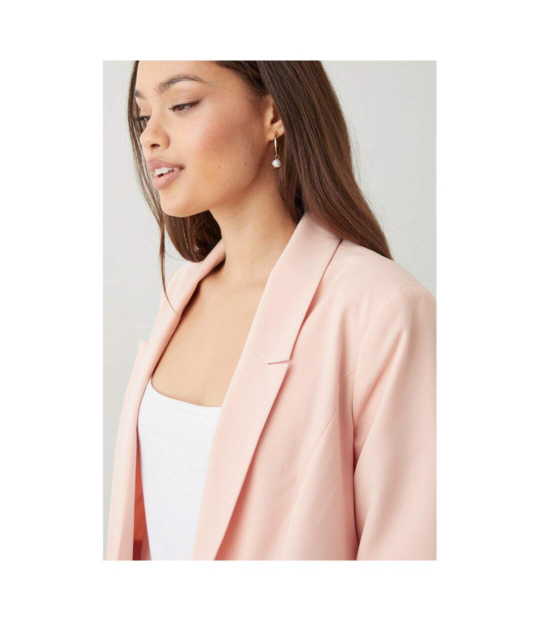 Womens/ladies petite ruched blazer blush Dorothy Perkins-3