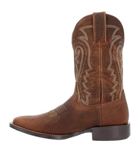 Mens Westward Full Grain Leather Cowboy Boots Prairie Brown Durango