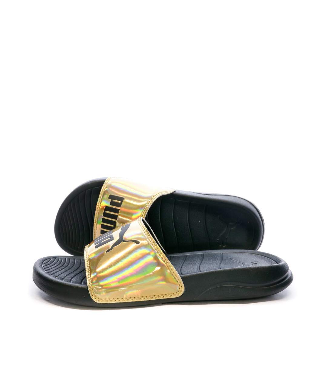 Claquettes Noir/Doré Femme Puma Popcat 20 Irridescent-1