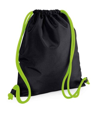Sac à cordon icon taille unique noir / vert clair Bagbase