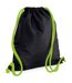 Sac à cordon icon taille unique noir / vert clair Bagbase-1