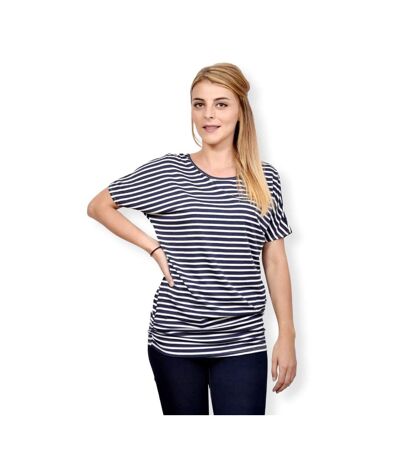 Tee shirt femme manches courtes de couleur bleu