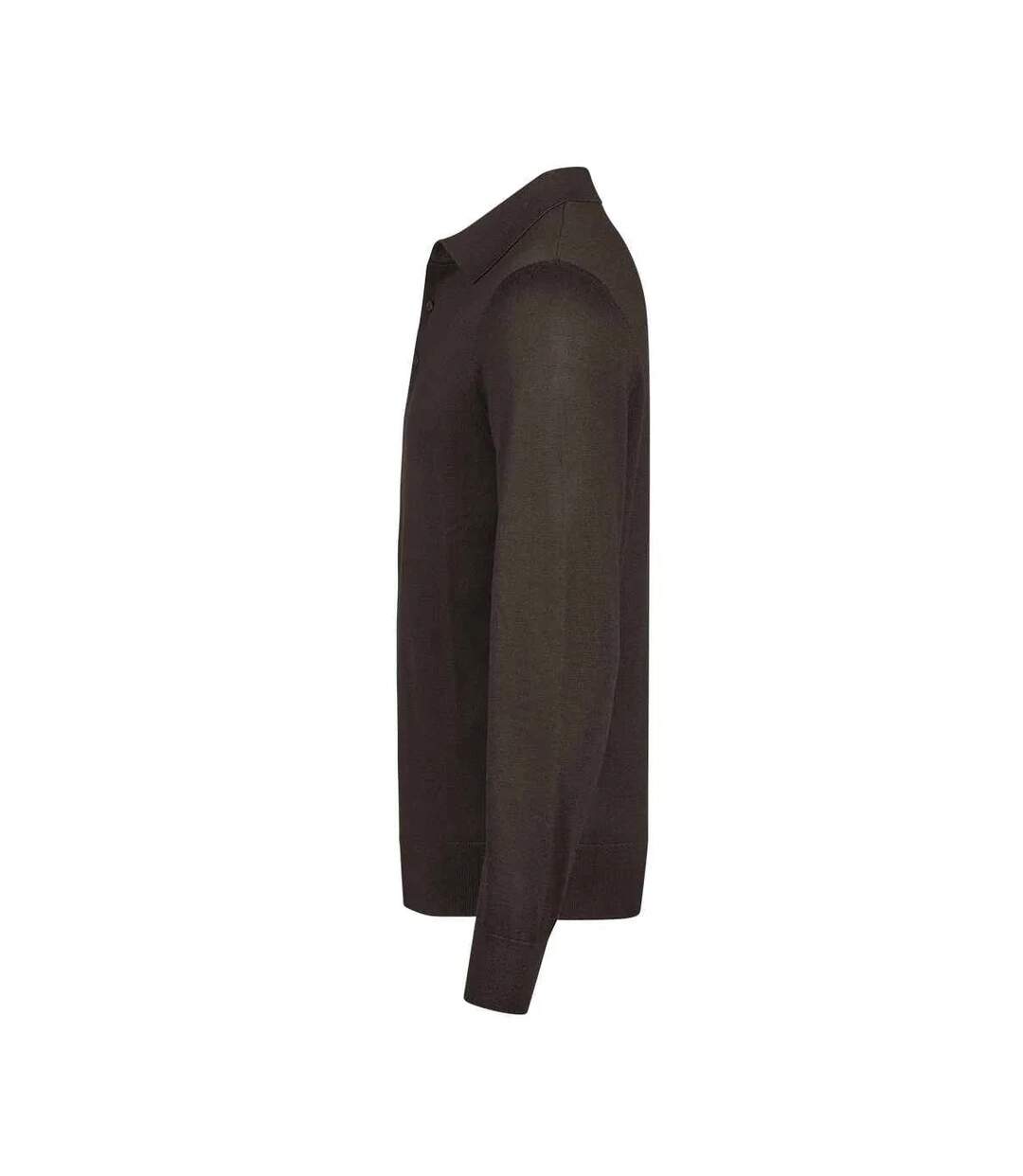 Polo Manches Longues Homme Marron Tee Jays-3