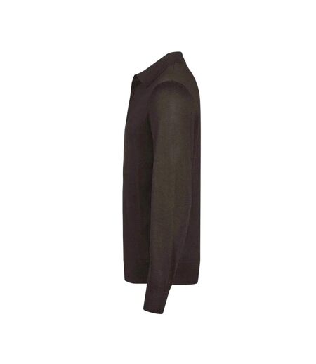 Polo Manches Longues Homme Marron Tee Jays