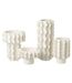 Vase Cylindrique en Céramique Helix 44cm Blanc-2