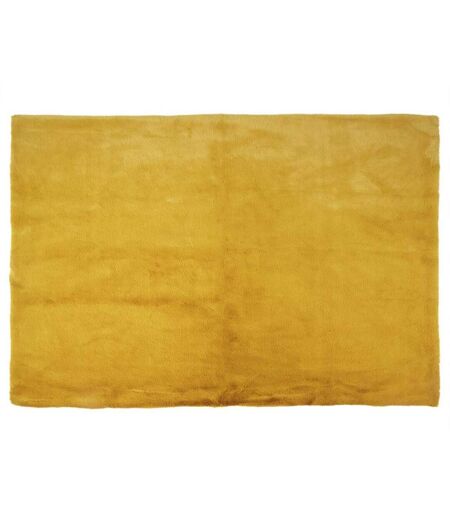 Tapis Imitation Fourrure Fin 120x170cm Moutarde