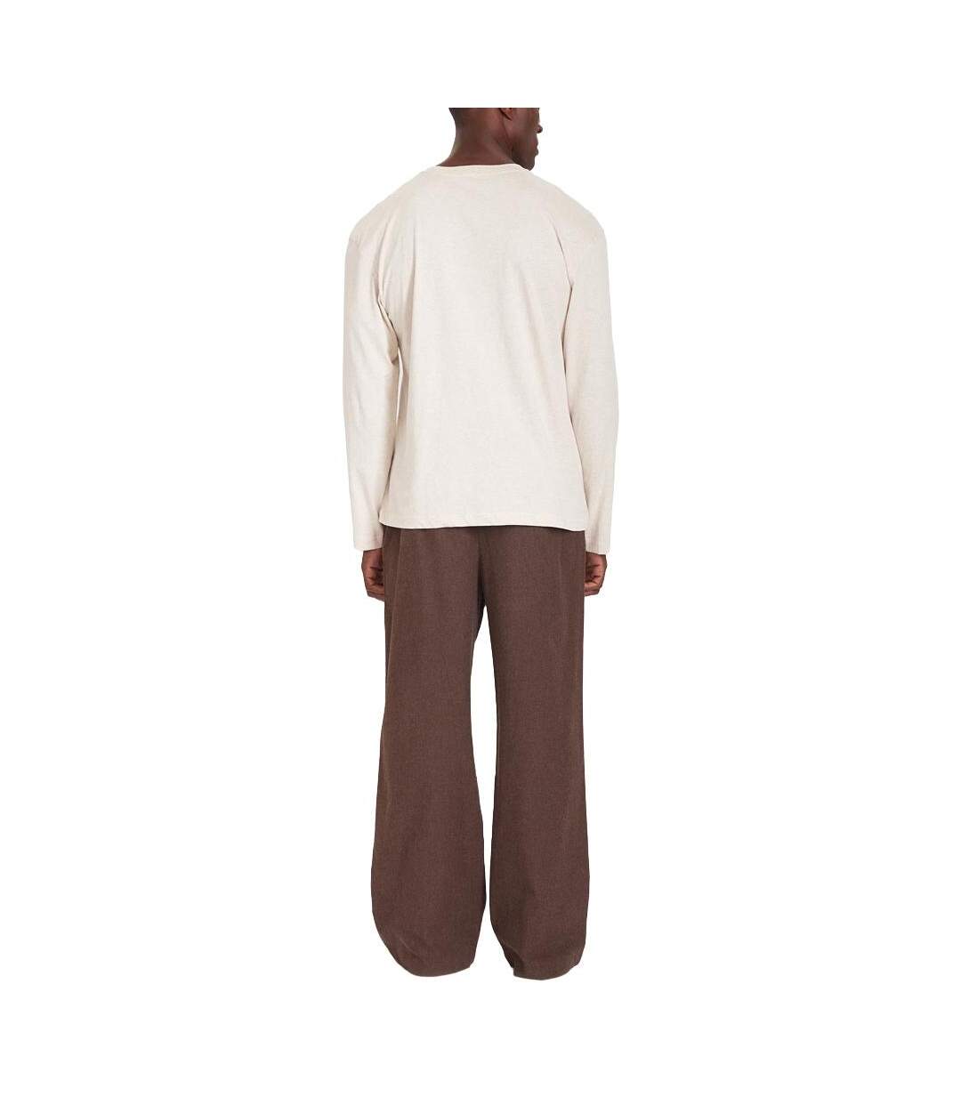Pyjama marron/beige homme tommy hilfiger ls flannel-2
