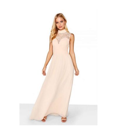Little Mistress Womens/Ladies Lace Yoke Maxi Dress (Nude) - UTLM952
