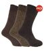 Lot de 3 Chaussettes thermiques homme nuances de marron Universal Textiles