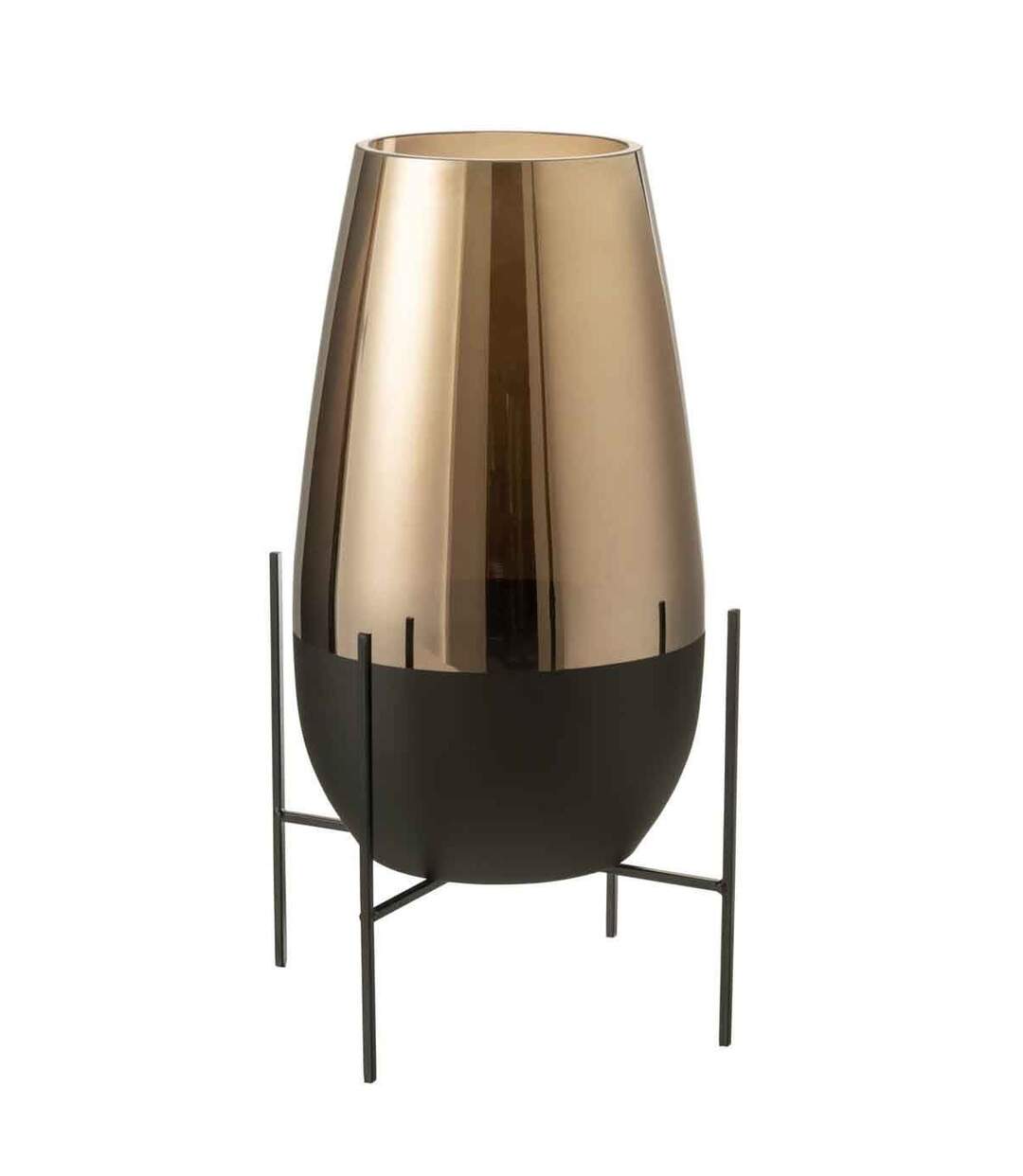 Vase en Verre Design Milan 48cm Or & Noir-1