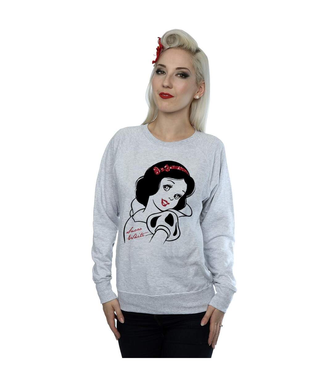 Disney Princess - Sweat SNOW WHITE GLITTER - Femme (Gris chiné) - UTBI10170-2