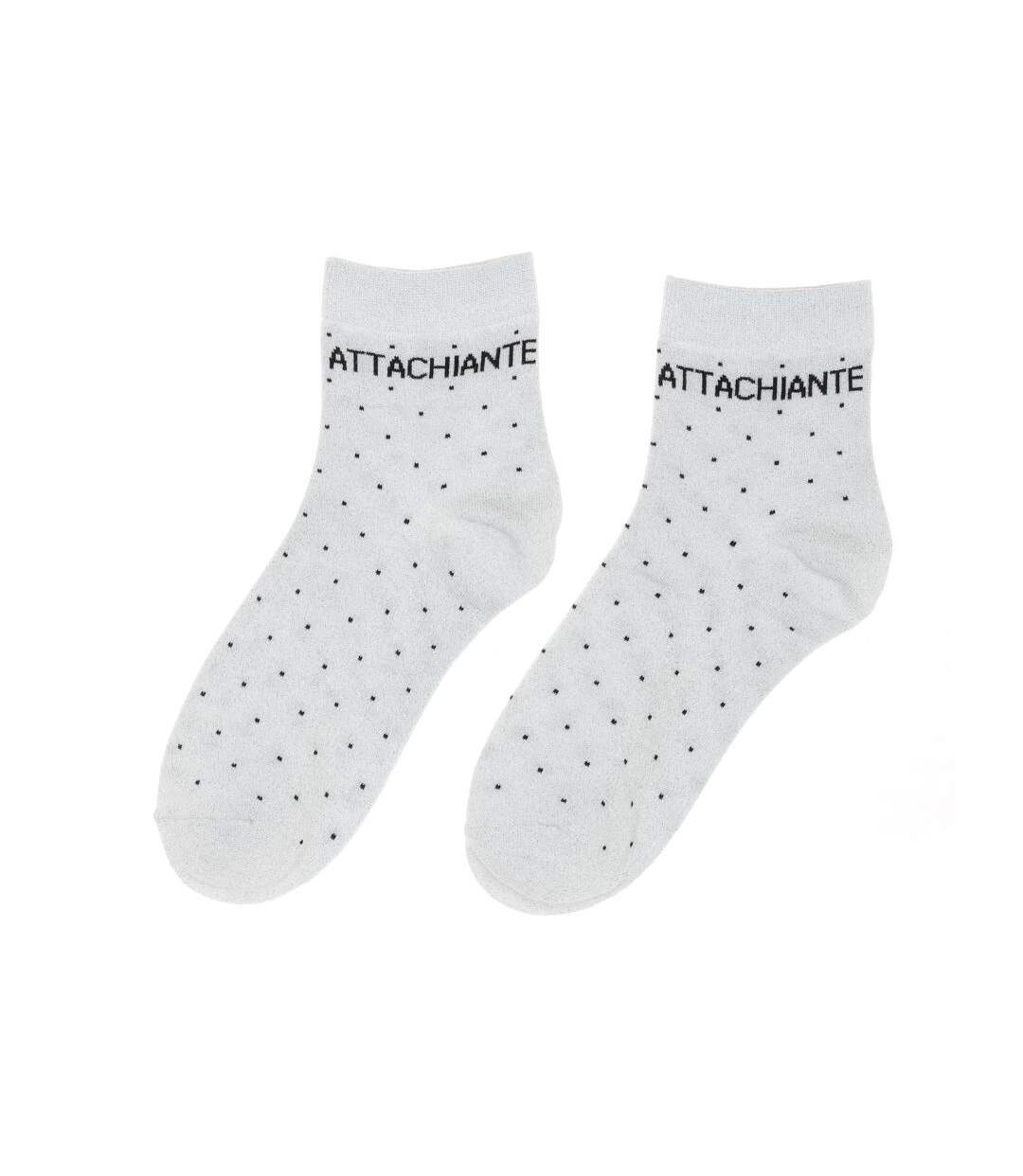 Chaussettes grises clair femme stella green attachiante-1