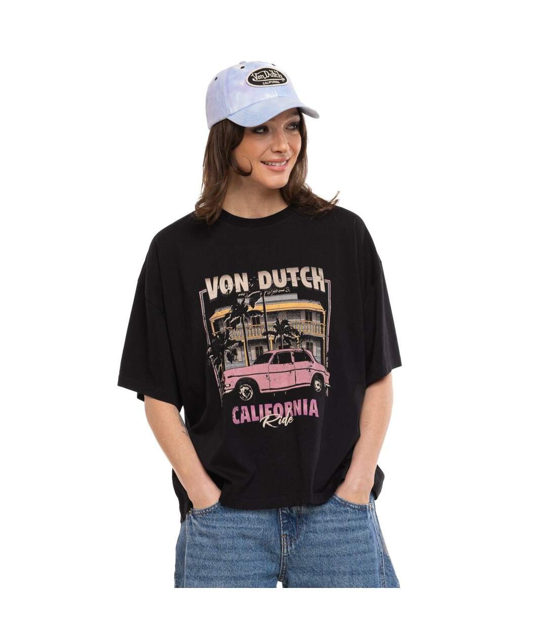 T-shirt femme relax fit col rond print devant Motel Vondutch-1