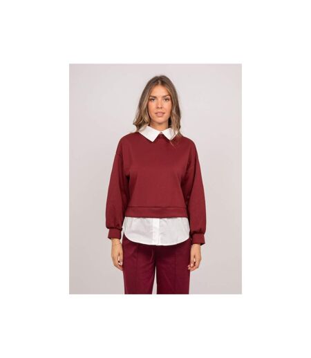 Sweat 2 en 1 effet chemise col blanc YUNA - Dona X Lisa
