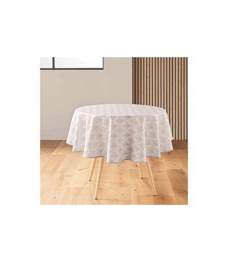 Nappe Ronde Antitache Imprimé Kalini 180cm Naturel