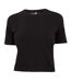 Womens/ladies Crew Neck Short-sleeved Crop Top Black Timberland-1