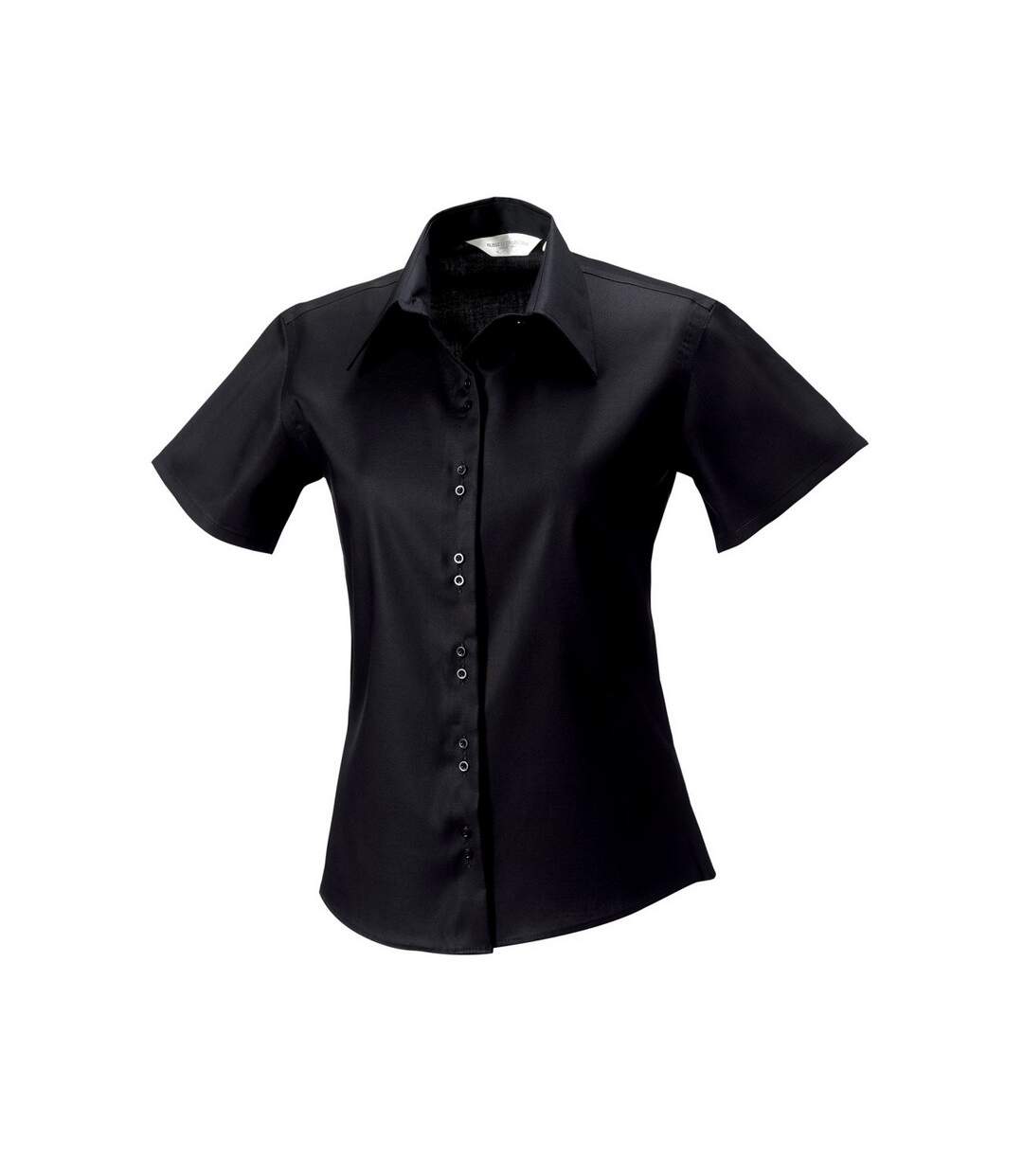 Womens/ladies ultimate short-sleeved shirt black Russell Collection