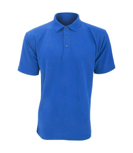 UCC 50/50 Mens Plain Piqué Short Sleeve Polo Shirt (Royal)