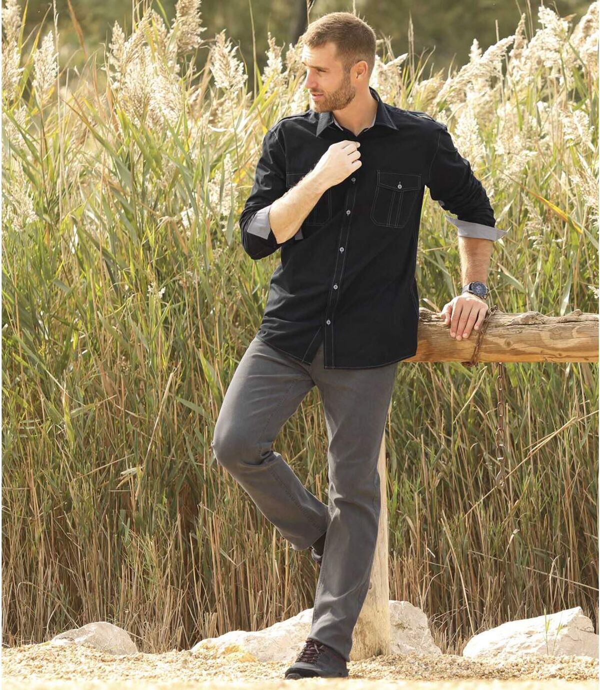 Jeansy ze stretchem Grey Atlas For Men