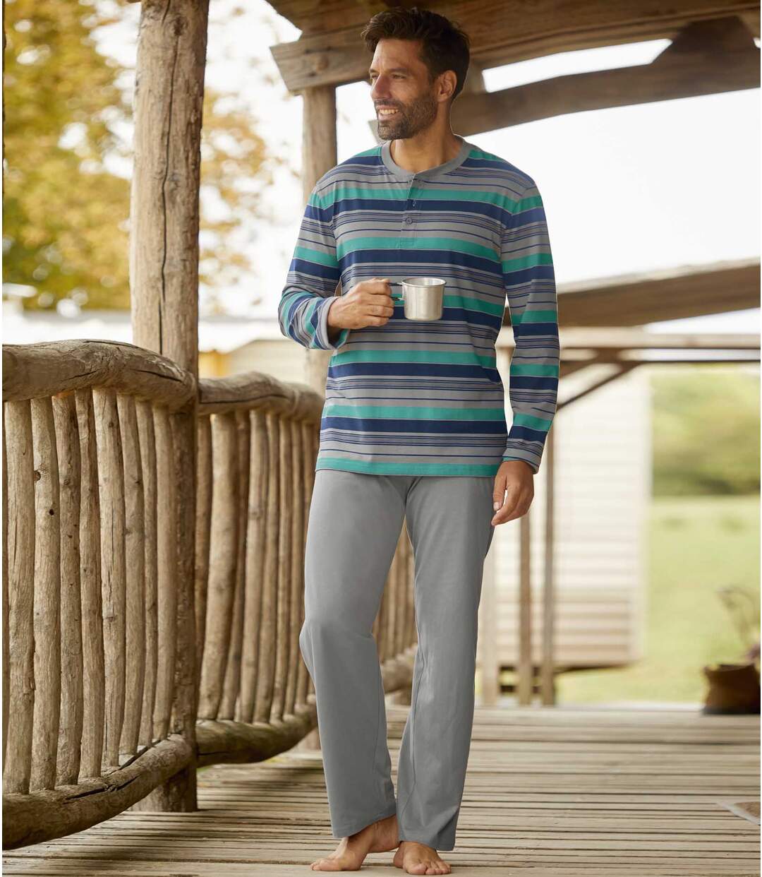 Men's Striped Cotton Pyjamas Atlas For Men