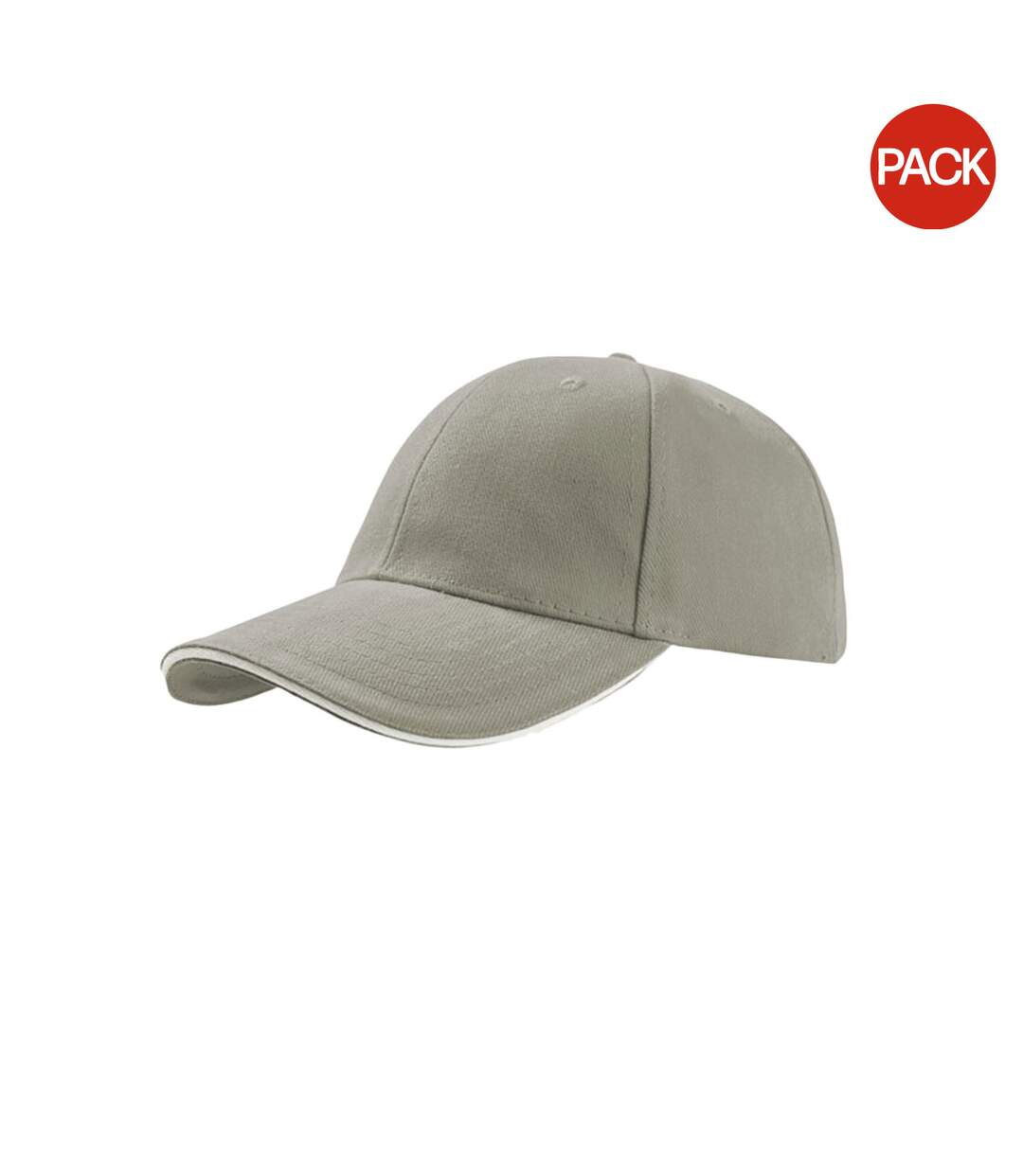 Lot de 2  casquettes en coton épais adulte gris clair Atlantis-1