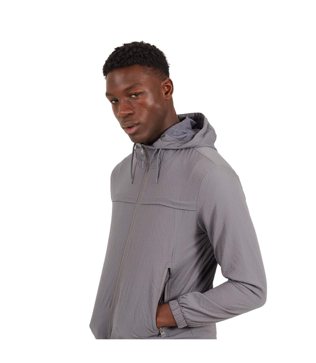 Mens Wind Hooded Jacket Dark Grey Brave Soul-4