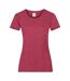 T-shirt Valueweight Femme Rouge Chiné Fruit Of The Loom-1