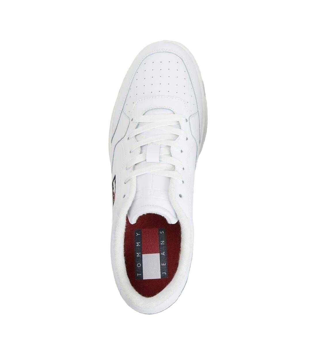Mens Leather Basketball Trainers White Tommy Jeans-3