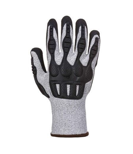 Unisex adult a723 impact resistant tpv cut resistant gloves l grey/black Portwest