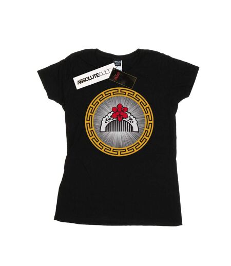 Disney Femme/Les femmes Mulan Movie Flower Comb Cotton T-Shirt (Noir) - UTBI30783
