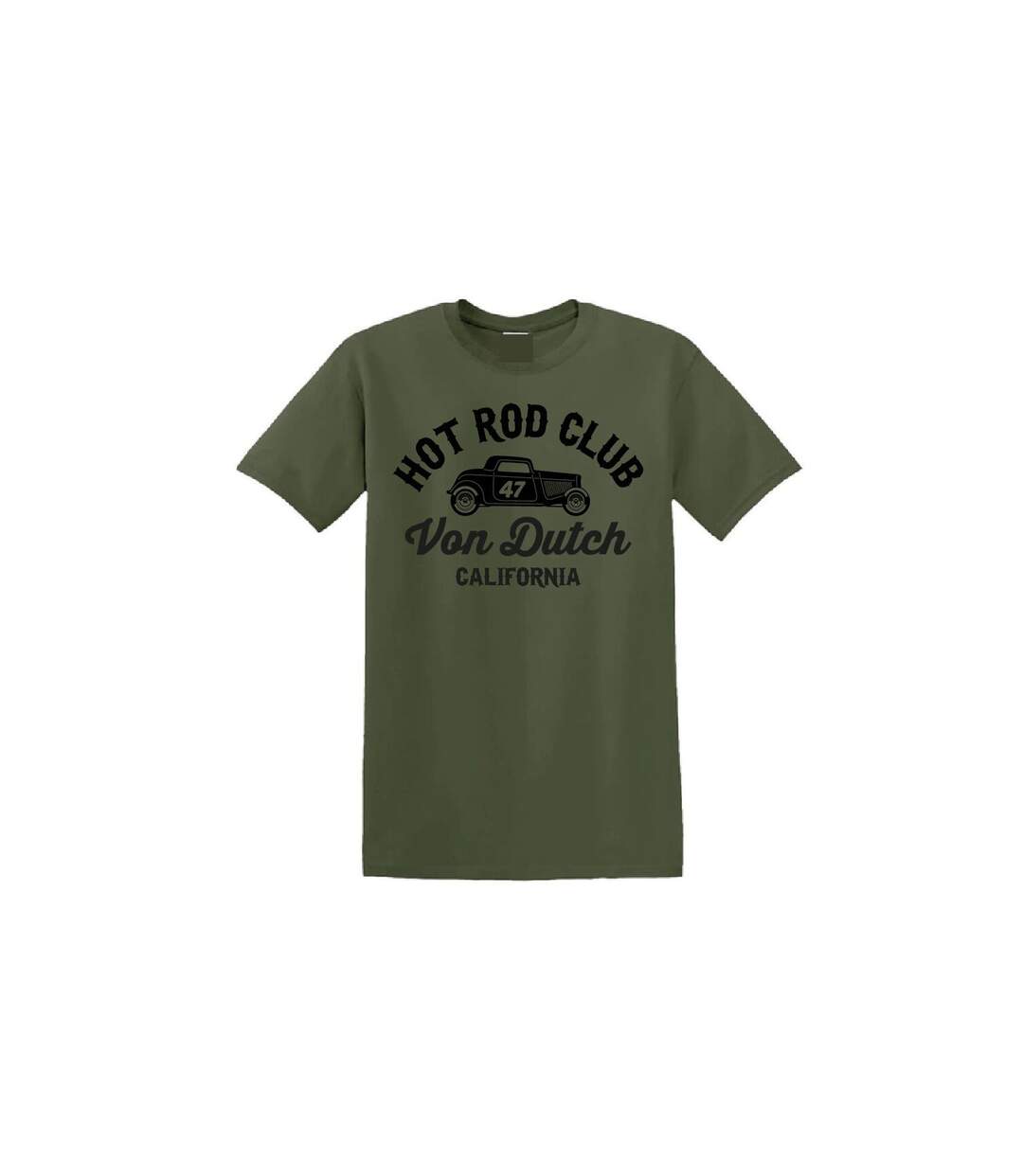 T-shirt col rond en coton homme avec Logo Log9 Kaki Vondutch-4