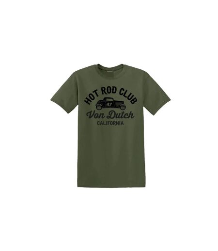 T-shirt col rond en coton homme avec Logo Log9 Kaki Vondutch
