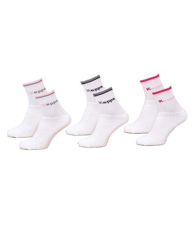 Chaussettes Femme KAPPA Modèle Tennis -Assortiment modèles photos selon arrivages- Pack de 3 Paires Tennis Blanches