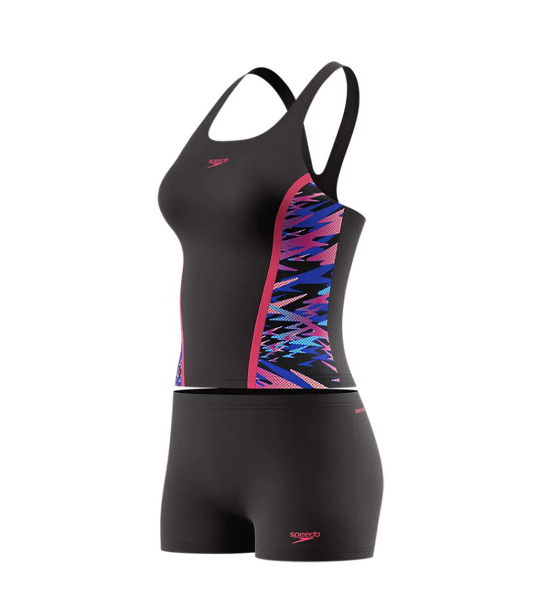 Womens/ladies Hyperboom Splice Tankini Set Black Speedo-2