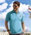 Pack of 2 Men's Short Sleeve Polo Shirts - Black Turquoise Atlas For Men