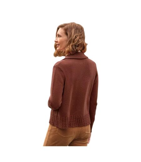 Womens/ladies Wooden Toggle Cardigan Brandy Apple WoolOvers