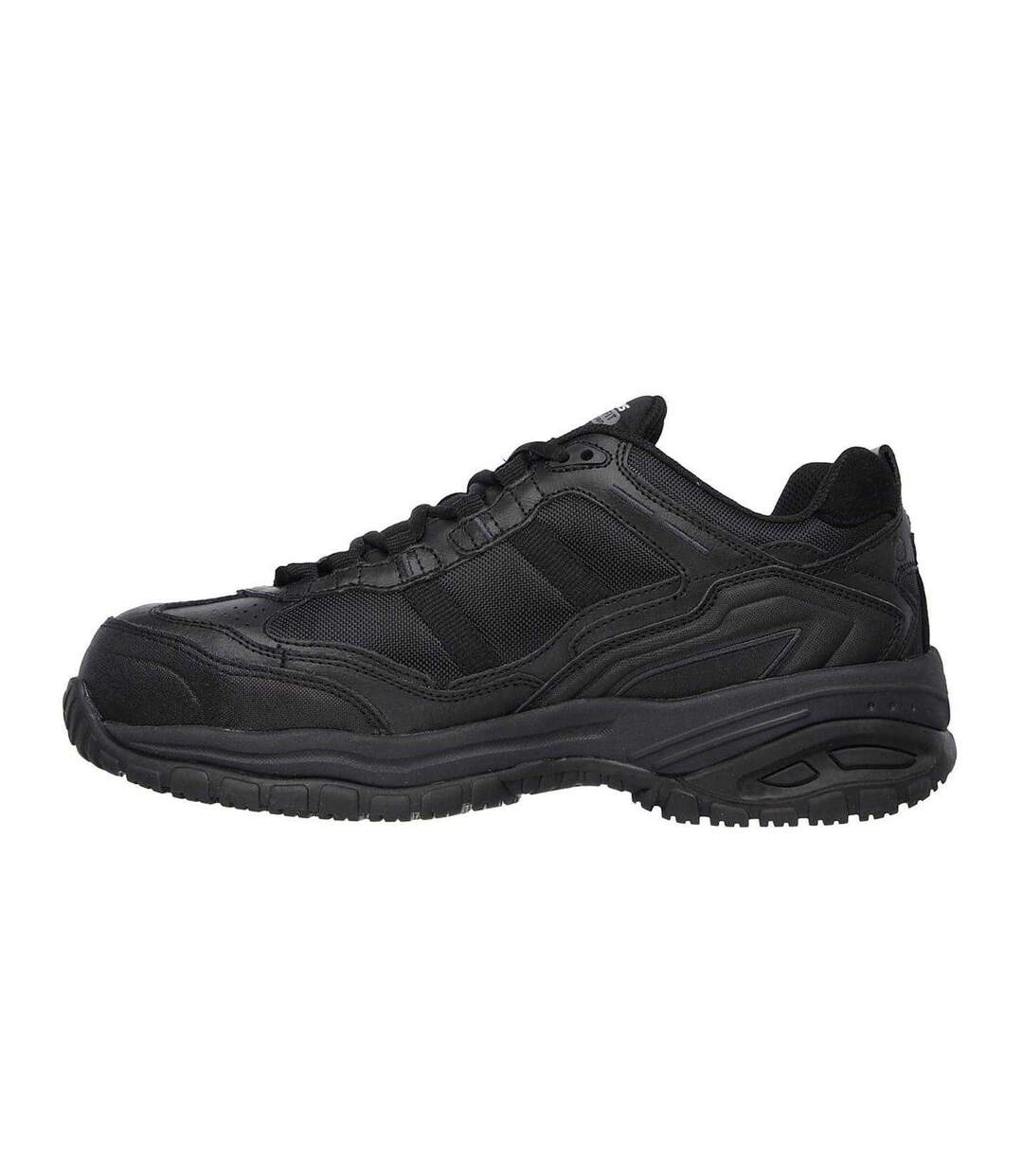 Mens Stride Grinnell Coated Leather Safety Shoes Black Skechers-2