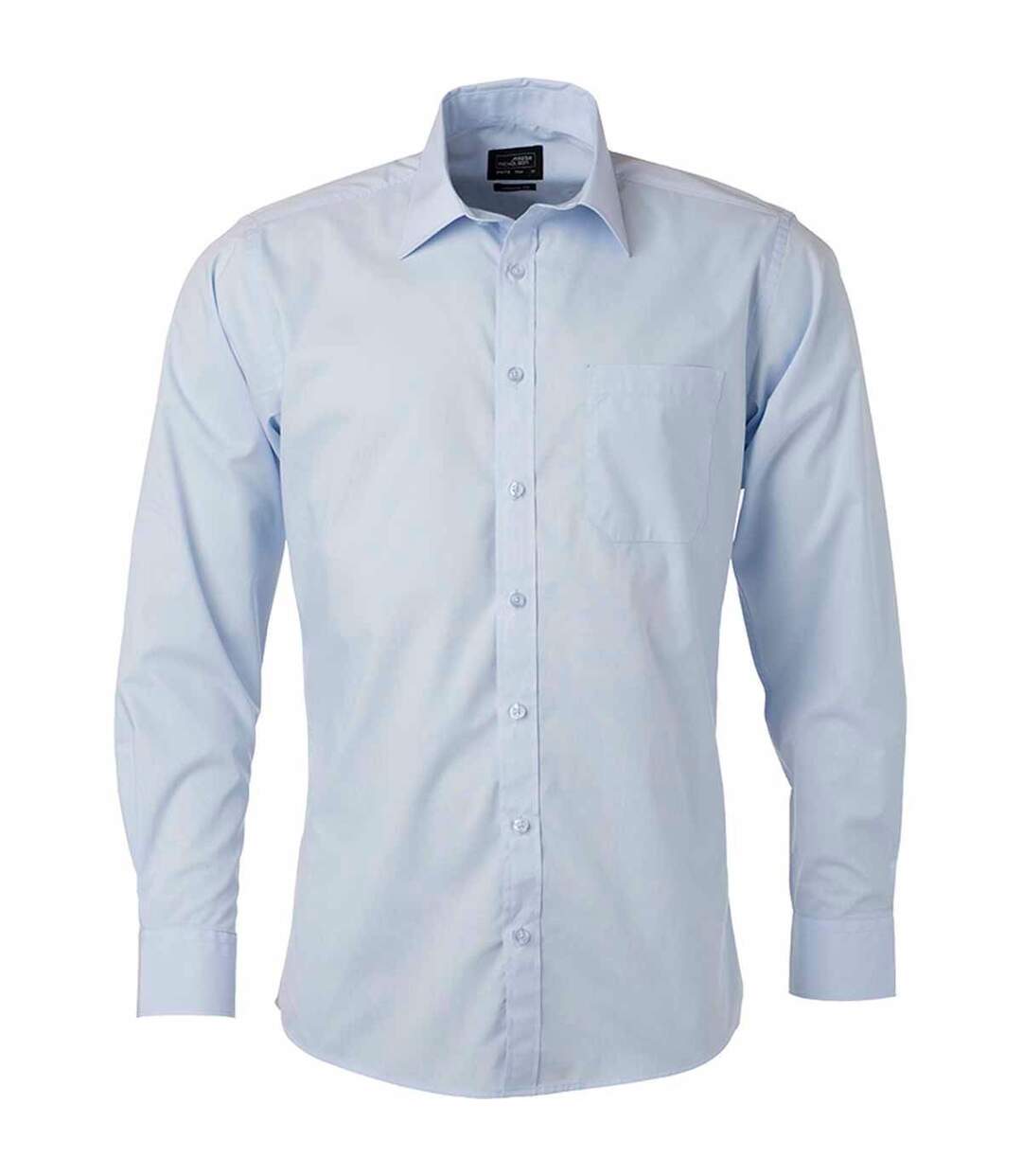 chemise popeline manches longues - JN678 - homme - bleu clair-1