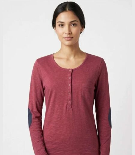 Tee-shirt MAYFLOWER CLOE1B manches longues : confort coton flammé et style authentique