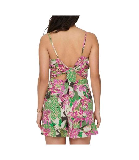 Combi-Short fleuris vert/rose femme only strap - l