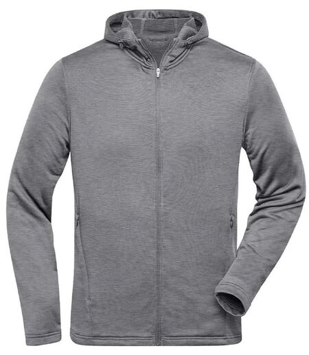Sweat shirt à capuche - Homme - JN532 - gris clair mélange