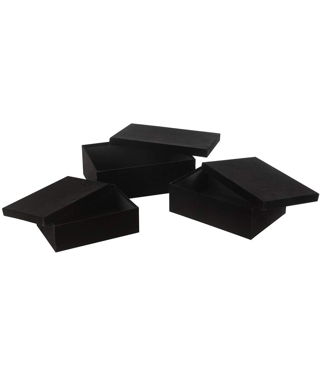 Lot de 3 Boîtes de Rangement Vaughn 36cm Noir-3