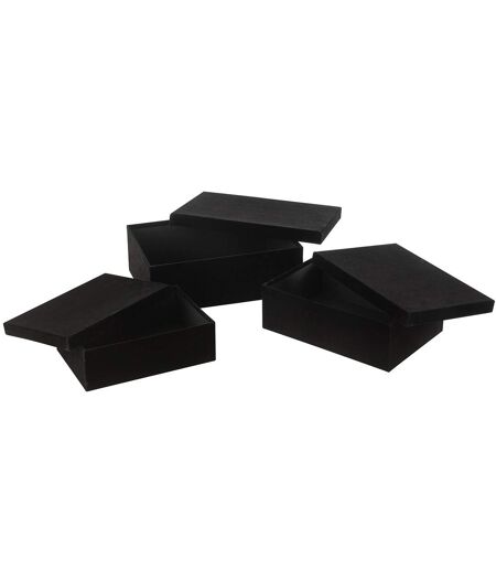 Lot de 3 Boîtes de Rangement Vaughn 36cm Noir