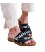 Womens/ladies cobra crossover strap flat sandals black Where´s That From-1
