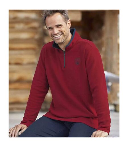 Pack of 4  Mens microfleece half zip jumper  burgundy/blue/navy blue/ecru Atlas For Men
