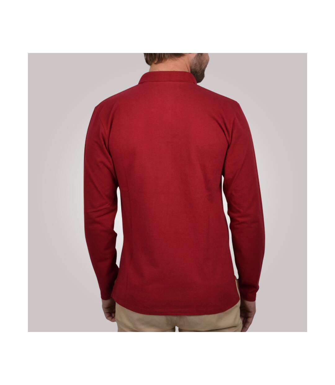 Polo homme Smart Flamingo ML rouge et beige - Polo manches ...