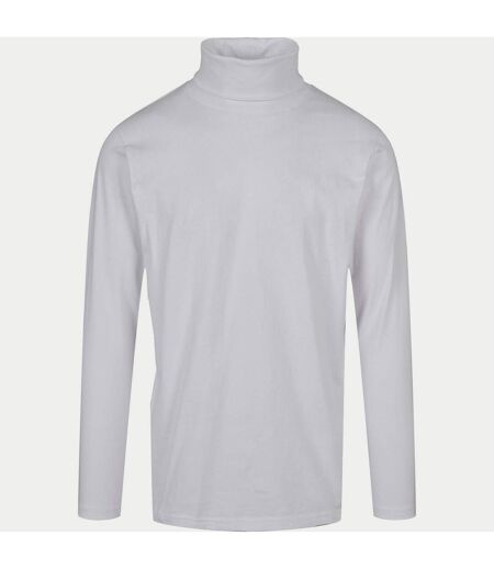 Build Your Brand Mens Turtle Neck Long-Sleeved T-Shirt (White) - UTRW8444