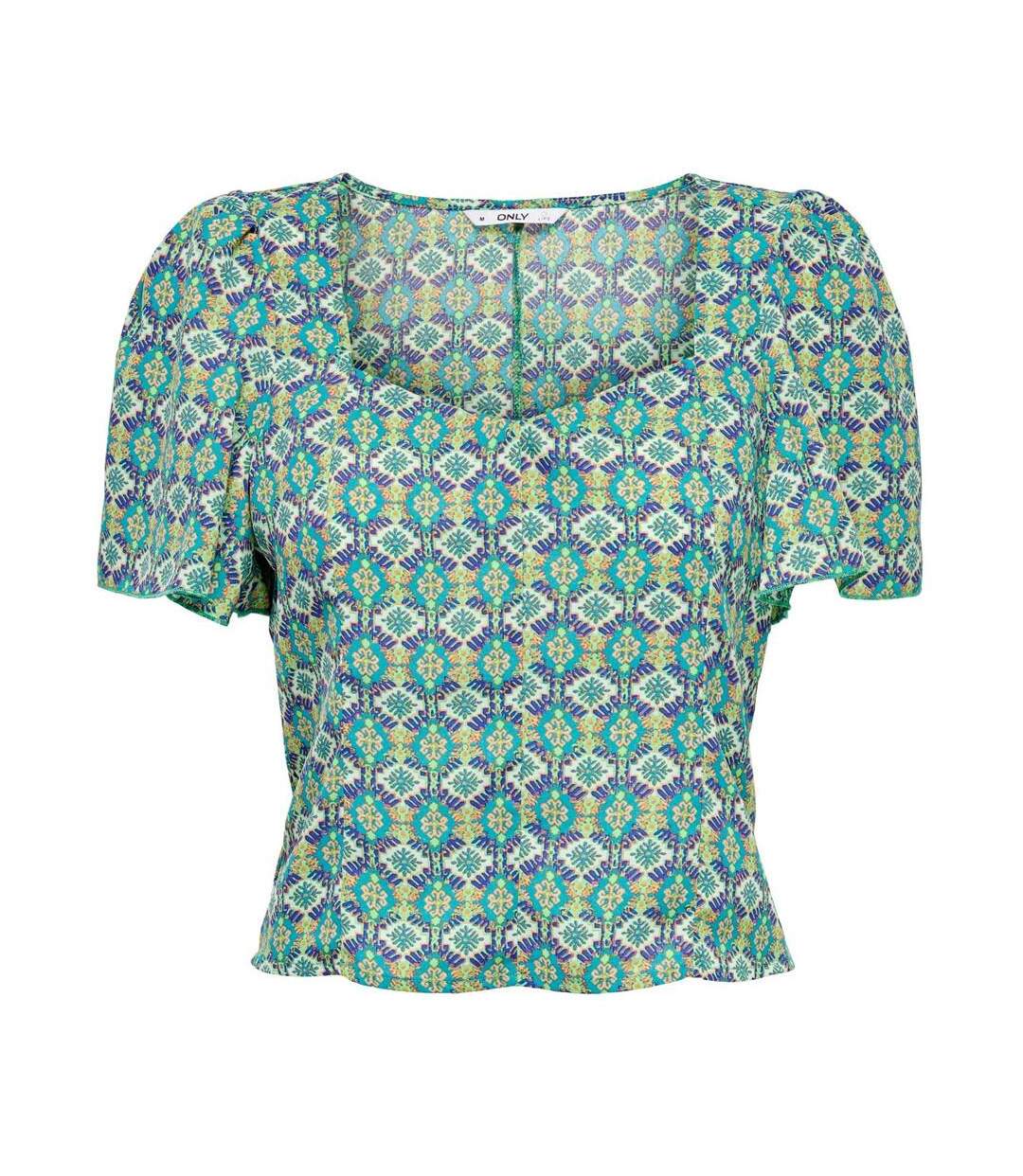 Blouse Verte/Blanche à Motifs Femme Only Alma - XS-1