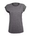 Womens/ladies Extended Shoulder T-shirt Charcoal Build Your Brand-1