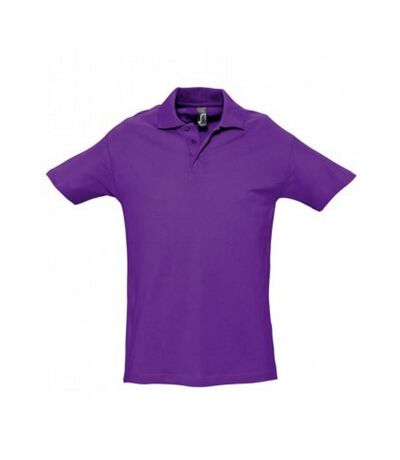 SOLS Mens Spring II Short Sleeve Heavyweight Polo Shirt (Dark Purple) - UTPC320